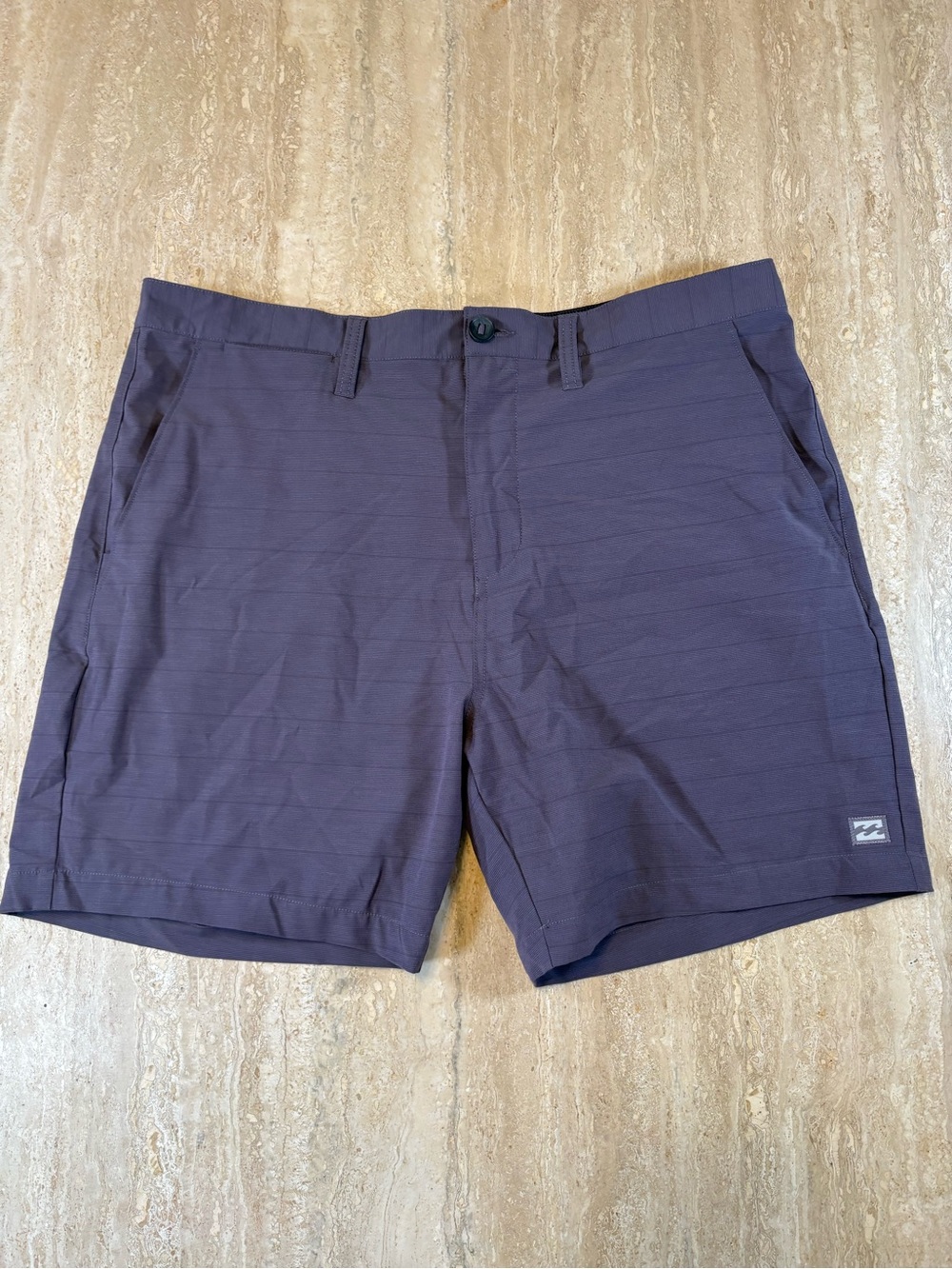 Billabong Mens 36 Crossfire Submersibles Hybrid Shorts Slate Purple Charcoal